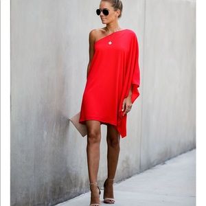 🆕Vici Red One Shoulder Dress